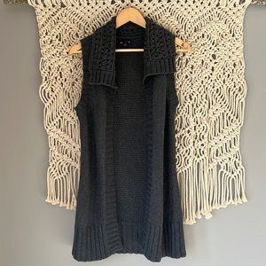 Gap Charcoal Gray Tunic Cardigan Sweater